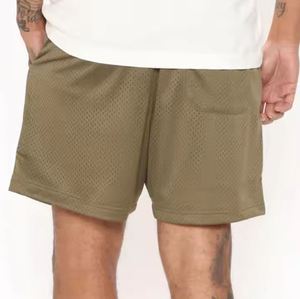 Pantalones Cortos de Malla Transpirables Anti-UV de Moda para Verano, Cintura Elástica, Poliéster/Algodón, Sólidos, Casuales, con Personalización - Product Image 1