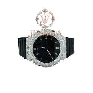 Export Quality Elegant Mossinate <b>Rubber</b> Diamond <b>Watch</b> with Genuine Diamonds for Everyday Wear Available for Factory Price - Product Image 1