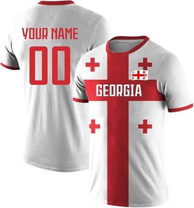 Camiseta de Fútbol Personalizada de Alta Calidad con la Bandera Nacional de Georgia, Uniforme de Fútbol Unisex de Manga Corta, Transpirable, Antibacteriana, Talla Grande - Product Image 1