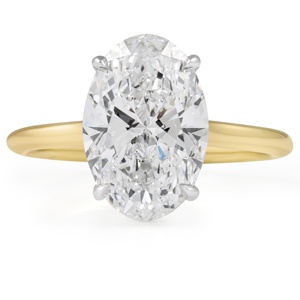 Wholesale Luxury 3.27ct Oval Cut Diamond <b>Ring</b> Solid Yellow Gold <b>Plain</b> Band Solitaire Wedding <b>Ring</b> Lab Created Diamond Supplier - Product Image 3