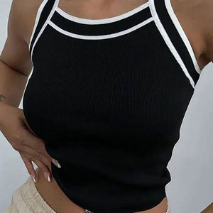 Summer Women Silk/Cotton Solid Satin Fabric Eco-Friendly Casual Tank Crop <b>Top</b> O-Neck - Product Image 1