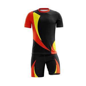 Ensemble de maillots de football pour hommes, manches courtes, col rond, rayé gris et blanc, polyester respirant, vêtements de sport pour toutes les saisons - Product Image 2