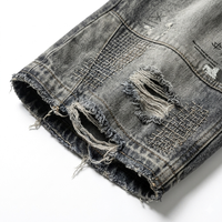 Shorts en jean amples et respirants, taille mi-haute, tie-dye, délavés, effet usé, style streetwear, personnalisables et tendance, sous marque privée