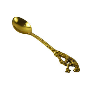 Ensemble de couverts de luxe en laiton plaqué or de haute qualité avec poignée en forme de feuilles - Product Image 3