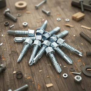 Vis autoperceuses à tête hexagonale PDC en acier au carbone, finition zincée/galvanisée/phosphatée, métrique/pouce, classe 8, fixations pour toiture, OEM - Product Image 1