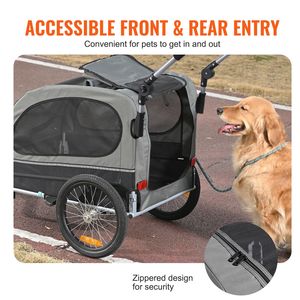 Remolque de Bicicleta 2 en 1 para Perros, Soporta hasta 88 Libras, Fácil de Plegar, con Liberación Rápida, Carrito para 1 Mascota - Product Image 5