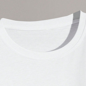 T-shirt en jersey de coton blanc surdimensionné pour homme, col rond, manches courtes, style streetwear, imprimé floral sur le devant - Product Image 4