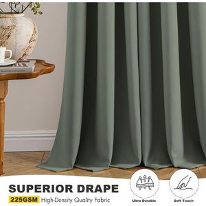 Tende Oscuranti Termoisolanti Nere da 160 cm per Camera da Letto e Soggiorno, 2 Pannelli con Occhielli, Tende Oscuranti Solide N - Product Image 1