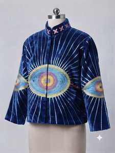 Chaqueta Suzani de Terciopelo Azul Rey al por Mayor para Mujer, Chaqueta Bordada de Diseñador Premium, Ropa Exterior Étnica Tradicional Multicolor - Product Image 3