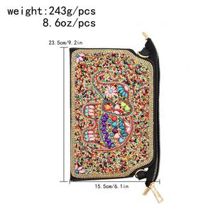 Sac à main court bohème en perles de riz, pochette cosmétique pour femmes et filles, accessoires de fête, fait main, classique, MULTI CRAFT - Product Image 2