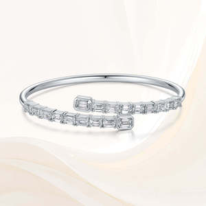 Pulsera de Moissanita Auténtica en Plata de Ley, Hecha a Mano, Pulsera Nupcial, Regalo Perfecto para el Día de San Valentín, Joyería Fina - Product Image 5