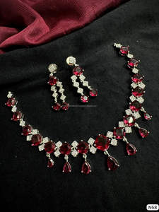 Classic American Diamond Bridal Jewelry Set Two-Piece <b>Necklace</b> <b>and</b> <b>Earrings</b> for Wedding Fashionable Classic Style - Product Image 2