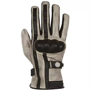 Gants d'été confortables en cuir perforé pour moto et course automobile – Gants de motard tendance avec trous respirants - Product Image 5