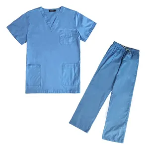 Conjuntos de Uniformes Médicos Personalizables para Enfermeras de Hospital, Cómodos, Unisex, de Tela de Sarga de Spandex/Poliéster con Detección de Agujas - Product Image 5