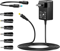 Alimentation 9V 2A pour routeur, haut-parleur, lecteur DVD, pédales de guitare, 6 embouts interchangeables et câble à polarité inversable