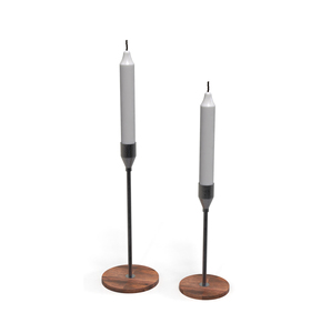 Gold Set of 2 Modern Metal <b>Candlestick</b> <b>Holder</b> with Square Base for Home Decoration - Product Image 2