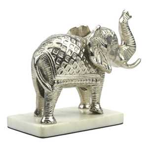 Silver <b>Elephant</b> Figurine 26cm L X 18.5cm H X 10cm W Handmade Metal Sculpture Modern Design Eco-Friendly Durable Living Room - Product Image 3
