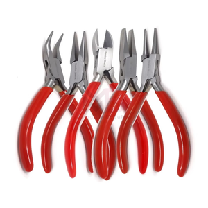 Hair Extensions Tools Clamp Pliers <b>Needle</b> Red Handle Kit for Micro Ring Link <b>Bead</b> Human Hair Extensions Polished Steel - Product Image 1