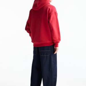 Men's XL Oversized Pullover Hoodie Winter <b>Thermal</b> <b>Fleece</b> with Drop Shoulder 100% Cotton Solid Pattern Custom Print - Product Image 4