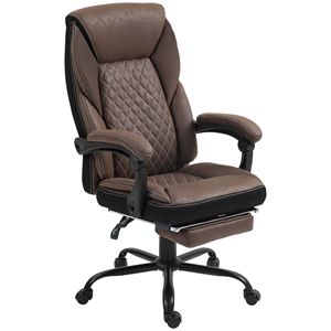 Executive Ergonomic Office Chair with High Back Swivel Wheels Padded Arms & <b>Footrest</b> BIFMA Certified Nylon Material Dark Brown - Product Image 1