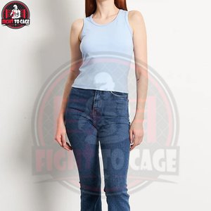 Débardeur décontracté pour femme bleu clair en tissu tissé respirant et doux, avec logo personnalisé positionné à l'avant, nouveau style, prix de gros - Product Image 3