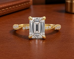 IGI Certified 2.00 Carat <b>Emerald</b> Cut CVD Lab Grown Diamond Solitaire Engagement <b>Ring</b> for Women 14K/18K Gold Classic Fine Jewelry - Product Image 1