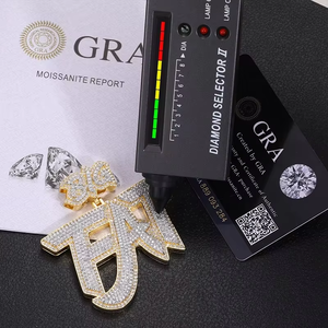 Colgante Premium Personalizado con Nombre Grande y Grueso, Chapado en Oro de 18K, Joyería Hip Hop, Dije de Diamantes Personalizado, Moda Urbana - Product Image 3