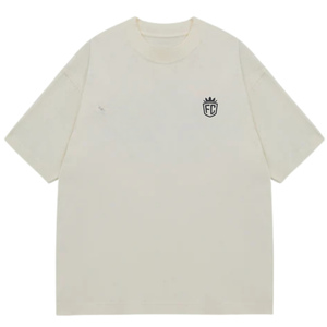 T-shirt en coton surdimensionné pour homme, logo minimaliste sur la poitrine, streetwear, manches courtes, tee-shirt décontracté, mode, fabricant OEM personnalisé - Product Image 1