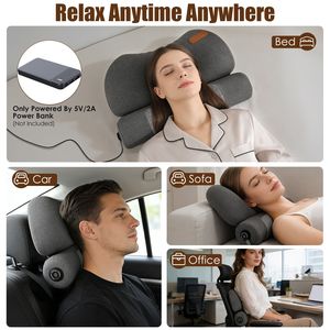 Almohada Cervical USB con Calefacción y Espuma Viscoelástica de Cero Presión, con Máscara para Ojos y Adaptador, para Alivio del Dolor, Ideal para Viajes - Product Image 4