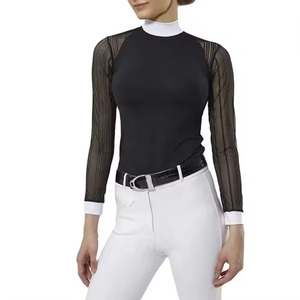 Factory Custom Women Equestrian Show Shirt Premium Horse Riding Performance Top - Product Image 1