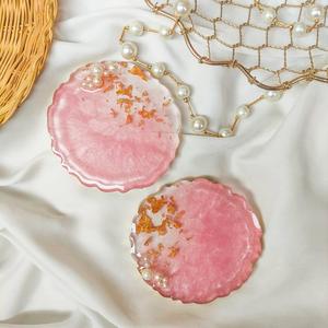 Sous-verres en résine de luxe faits à la main, design rond classique, tapis décoratifs pour tasses à café, verres à thé, table à manger, maison, restaurant - Product Image 1