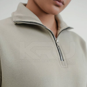 Sweat-shirt léger 100 % coton décontracté, lavé, respirant, pour femme, avec demi-fermeture éclair, confortable pour une utilisation toute la journée, idéal pour la saison hivernale. - Product Image 6