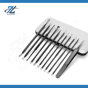 Blackhead and Whitehead Remover Tool Kit 11PCS Stainless Steel Acne Extraction Tools with Leather Bag Case Removal Kit Pakistan - Product Image 3