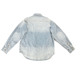 Camisa vaquera de manga larga para mujer, cuello vuelto, color liso, top informal con bolsillos, ropa de primavera - Product Image 2