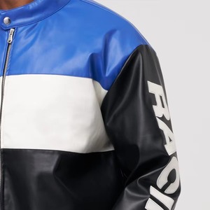 OEM Custom Embroidery Patch Genuine Cow Skin Leather <b>Racing</b> <b>Jacket</b> for Men Street Style Motorcycle <b>Jacket</b> with Letter Pattern - Product Image 6