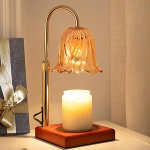 Lámpara Calentadora de Velas Eléctrica de Nuevo Estilo con Pantalla de Cristal con Diseño Floral para Aromaterapia, Decoración del Hogar, Uso en Mesa - Product Image 1