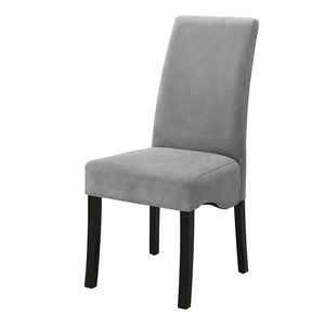 Ensemble de 2 chaises de salle à manger rembourrées grises et noires - Product Image 1