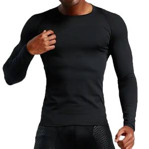 Camiseta Deportiva de Manga Larga para Hombre, Corte Ajustado, de Alta Calidad, con Mezcla de Algodón y Jersey, Camisetas de Gimnasio de Manga Larga - Product Image 1