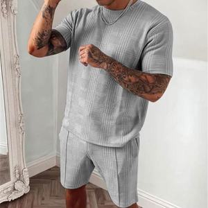 Conjunto de Pantalones Cortos y Camiseta de Verano de Alta Calidad, en Oferta, de Algodón, Personalizado, Estilo Jogger, Talla Grande, con Estampado Tartán, para Hombre - Product Image 6