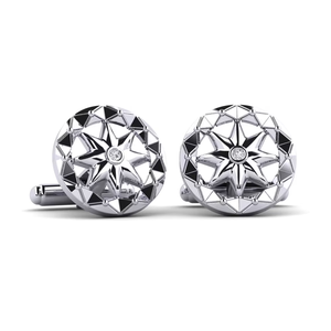 Magnifiques boutons de manchette en or 9 carats avec logo personnalisé, bijoux de luxe pour hommes, pour cadeaux d'entreprise, mariages, fêtes de Noël, événements, accents de diamants - Product Image 1