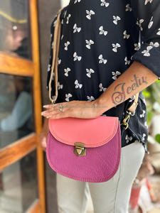 Sac à main en cuir recyclé fait à la main nouvelle couleur trapue sac à bandoulière élégant sac à main en cuir de haute qualité coloré femmes sacs à bandoulière côté occidental - Product Image 3