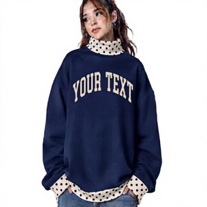 Sweatshirts Manufacturer Custom Applique Patches & Printed Heavyweight Casual Neckline Drop Shoulder Oversized Sweatshirt OEM - Product Image 1