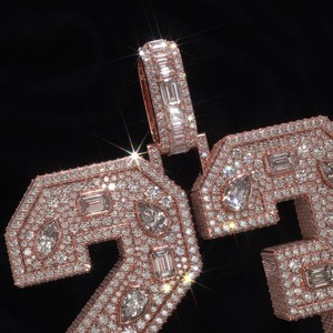 Custom Iced Out Moissanite Number Pendant 925 Sterling <b>Silver</b> Hip Hop <b>Charm</b> Rose Gold Plated Letter Jewelry - Product Image 3
