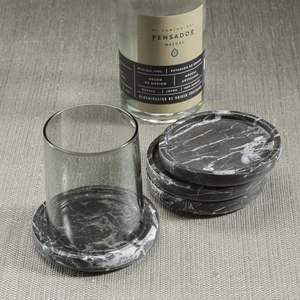 Midnight Marble Luxury <b>Square</b> Resin Coasters-Non-Toxic & Eco-Friendly - Product Image 2