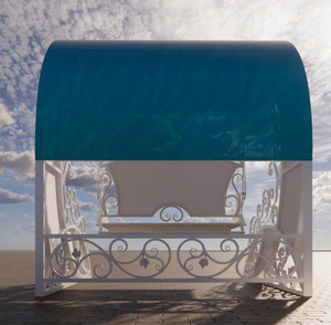 Luxury Wrought Iron <b>Swing</b> - Handcrafted Decorative Metal Hanging Porch Bench for Your Outdoor Garden, <b>Patio</b> or Backyard Oasis - Product Image 4