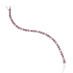 Gorgeous Design <b>Infinity</b> Knot Style 925 Sterling Silver 100% Authentic Pink Tourmaline Prong Set Tennis <b>Bracelet</b> - Product Image 6