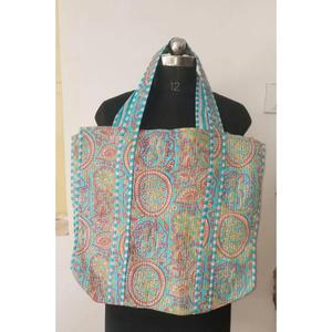 Sac fourre-tout en coton bleu ciel pour femmes, style bohème, imprimé floral, sac à main décontracté d'été avec fermeture éclair pour femmes - Product Image 4