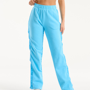 Pantalon de jogging ample sur mesure avec passepoil en molleton de coton pour femme, idéal pour le yoga - Product Image 3