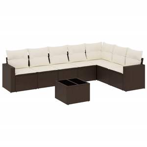 Conjunto de Sofás de Jardín de Poliratán Marrón Resistente a los Rayos UV, Muebles de Exterior Duraderos - Product Image 2