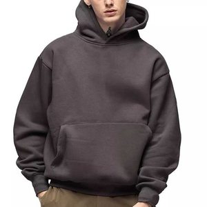 Sweat à capuche d'hiver pour homme de haute qualité, coupe oversize, en polaire thermique, avec logo personnalisé, respirant, style streetwear, motif uni, en molleton bouclette - Product Image 4